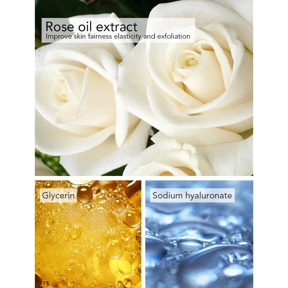 Women Cleaning Whitening Roses Shower Gel