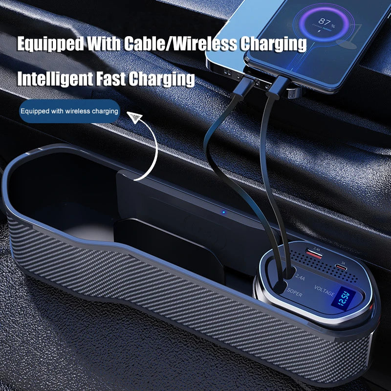 Car Supplies Wireless Charging Car Seat Gap Organizer
