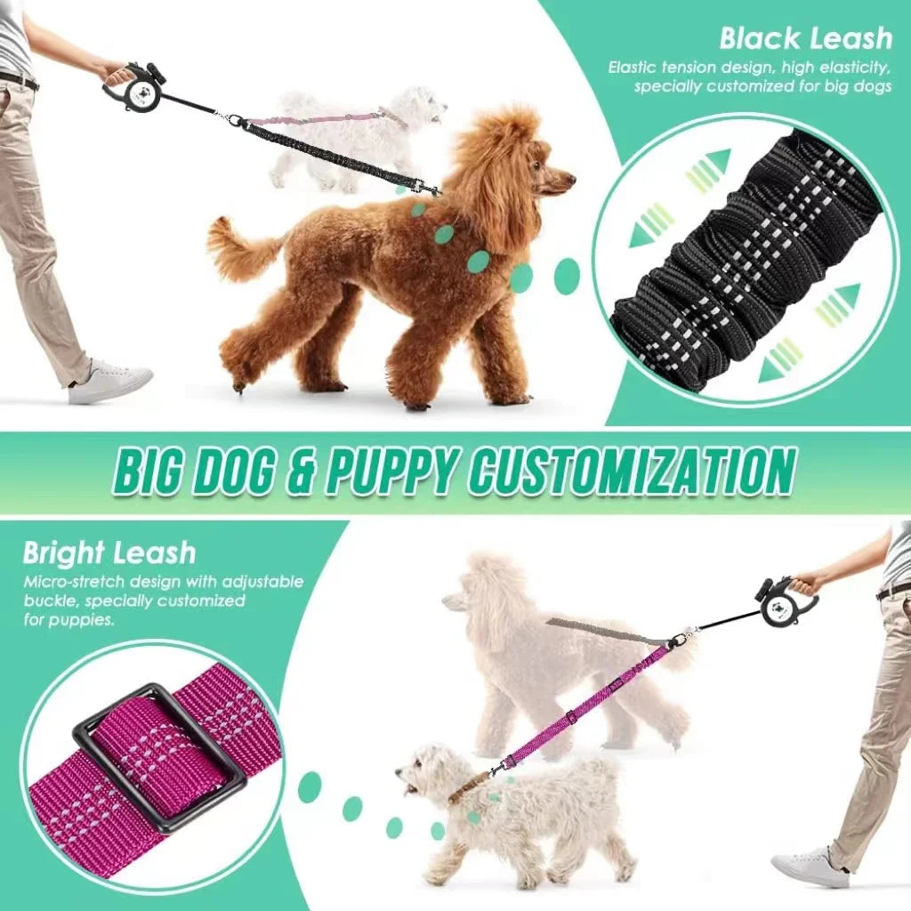 16ft Long Dual Pet Dog Cat Leash Adjustable Strap