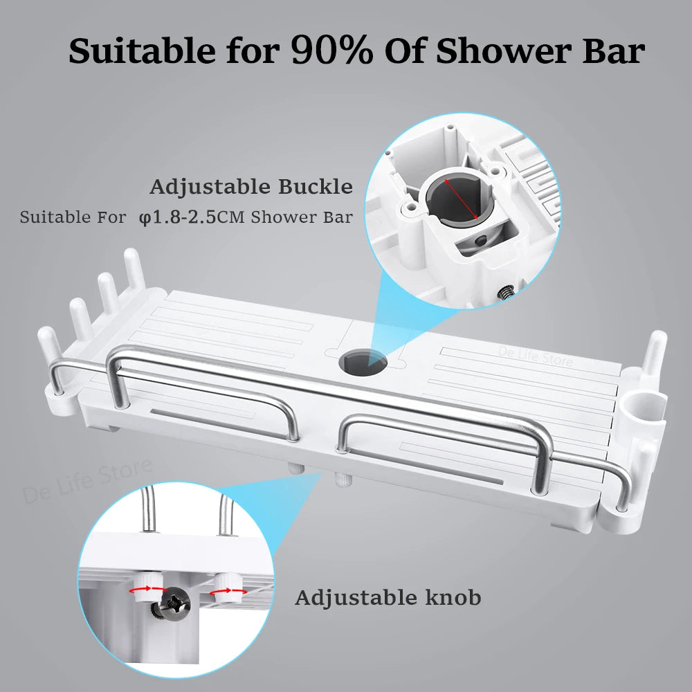 Extendable Shower Shelf Bathroom Shelf Without Drilling