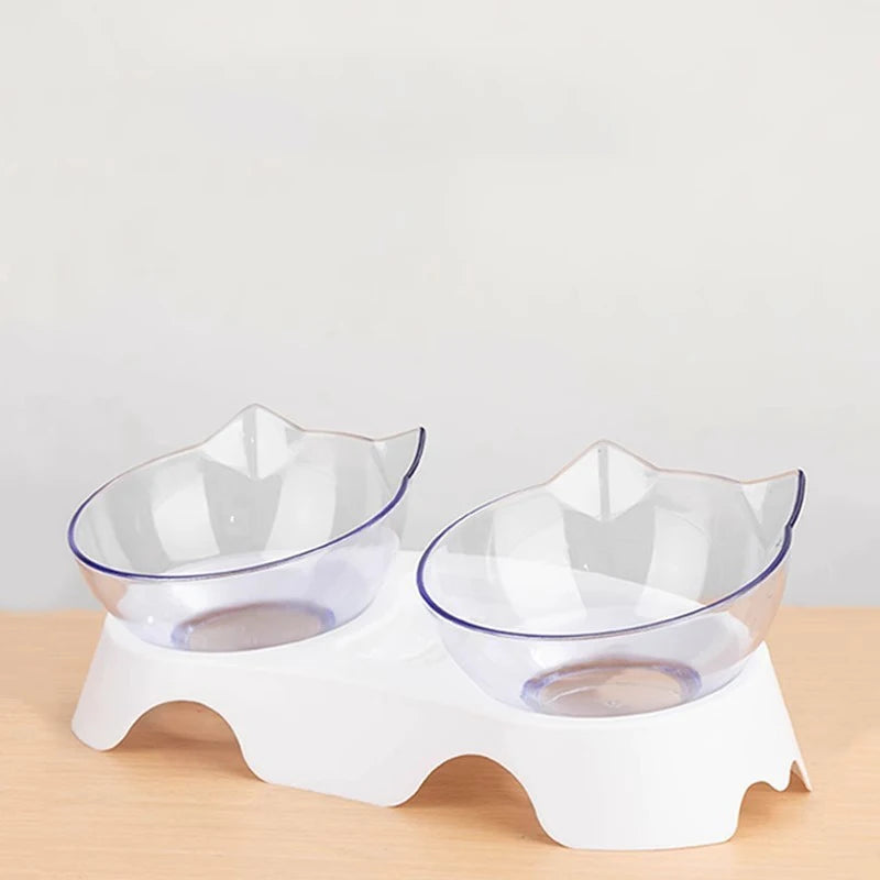 Non-Slip Double Pet Cat Bowl With Stand