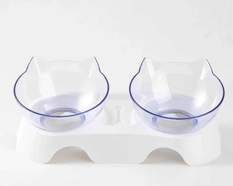 Non-Slip Double Pet Cat Bowl With Stand