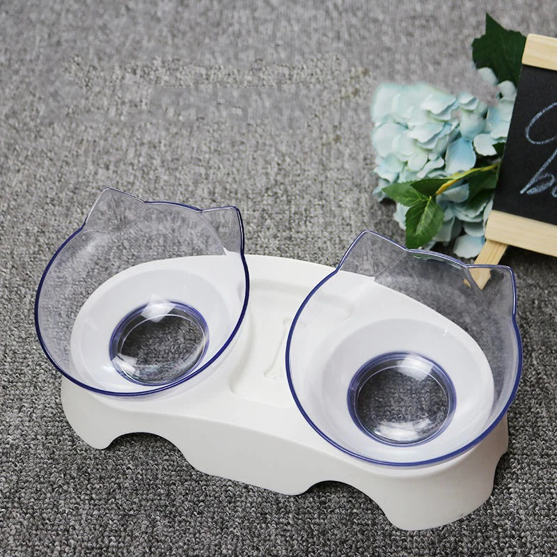 Non-Slip Double Pet Cat Bowl With Stand