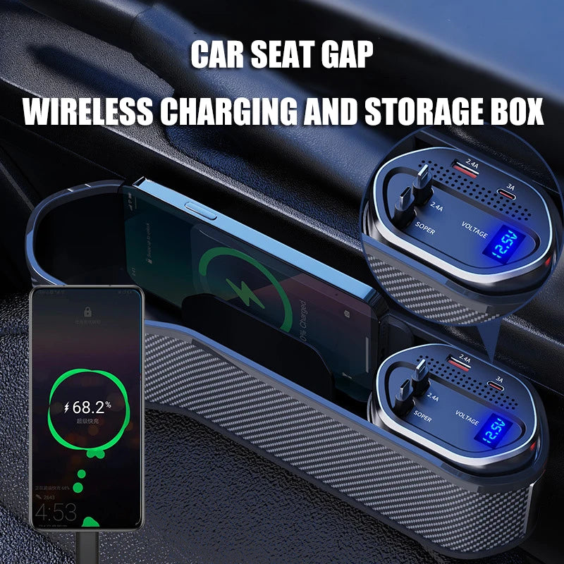 Car Supplies Wireless Charging Car Seat Gap Organizer