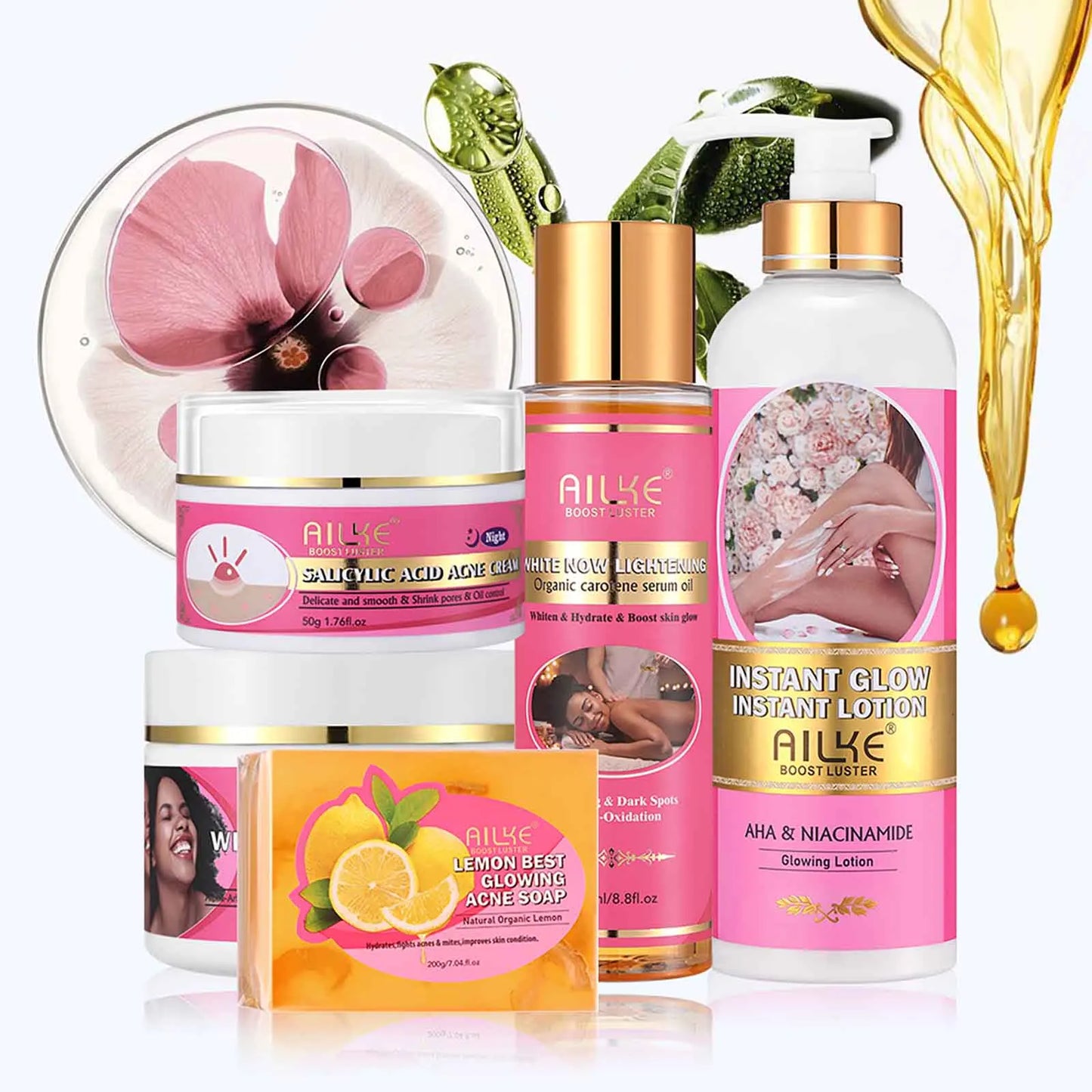 Organic Skin Brightening Set, Whitening Lotion