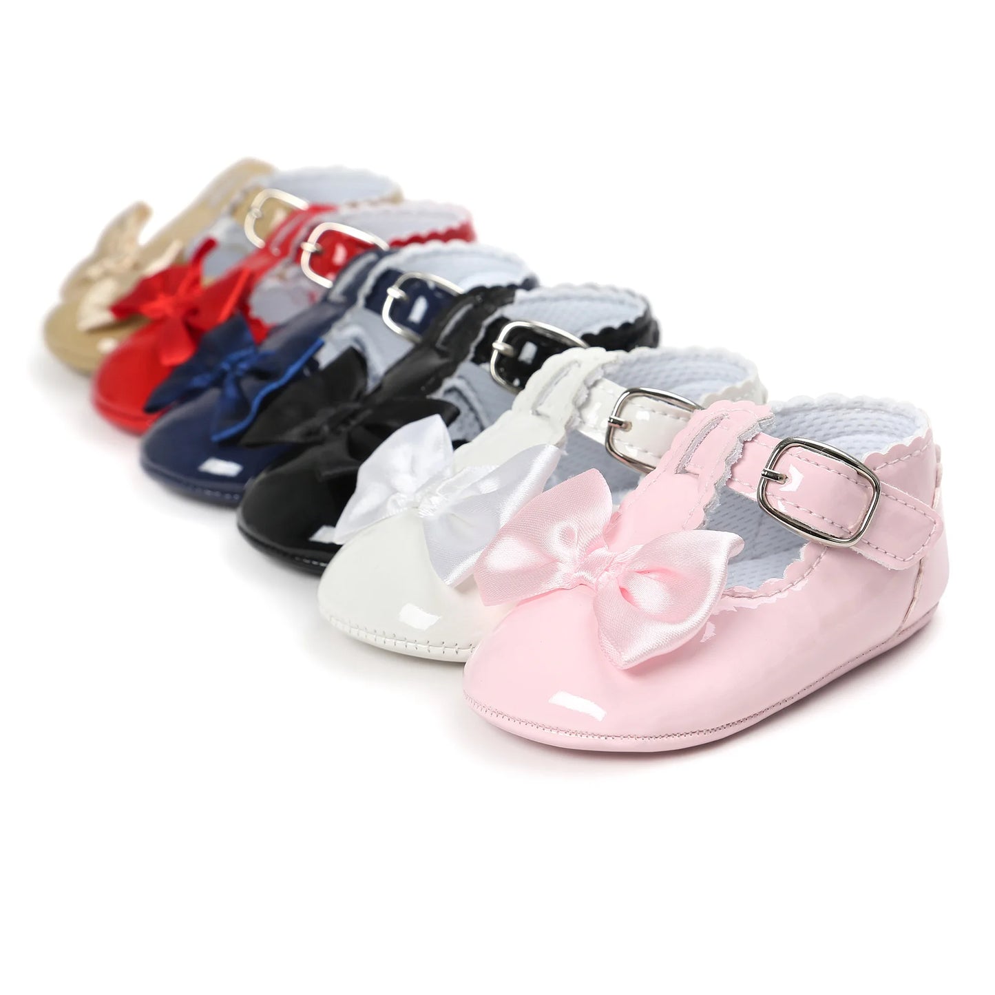 Classic Bowknot Rubber Sole Anti-slip Baby Girls Shoes