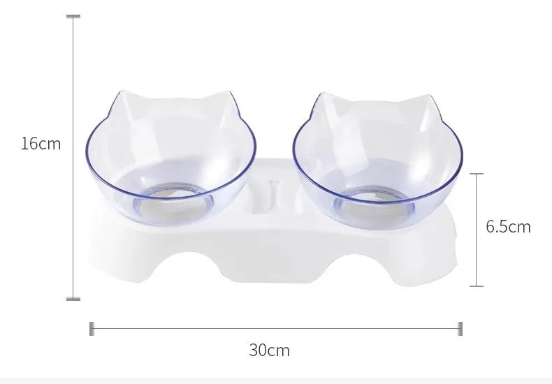 Non-Slip Double Pet Cat Bowl With Stand