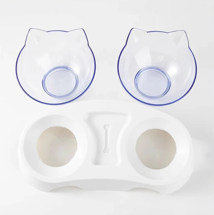 Non-Slip Double Pet Cat Bowl With Stand