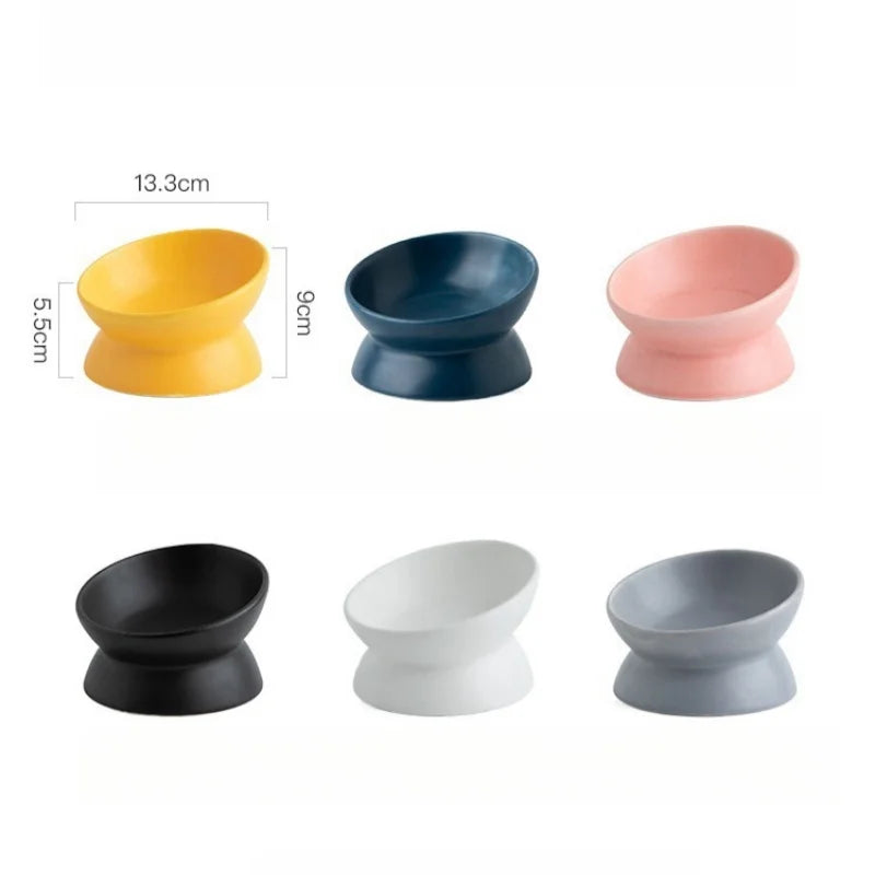 Elevated 15° Tilted Raised Food Feeding Dish Bowl