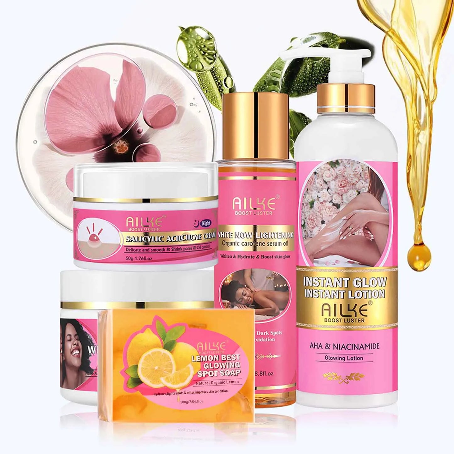 Organic Skin Brightening Set, Whitening Lotion