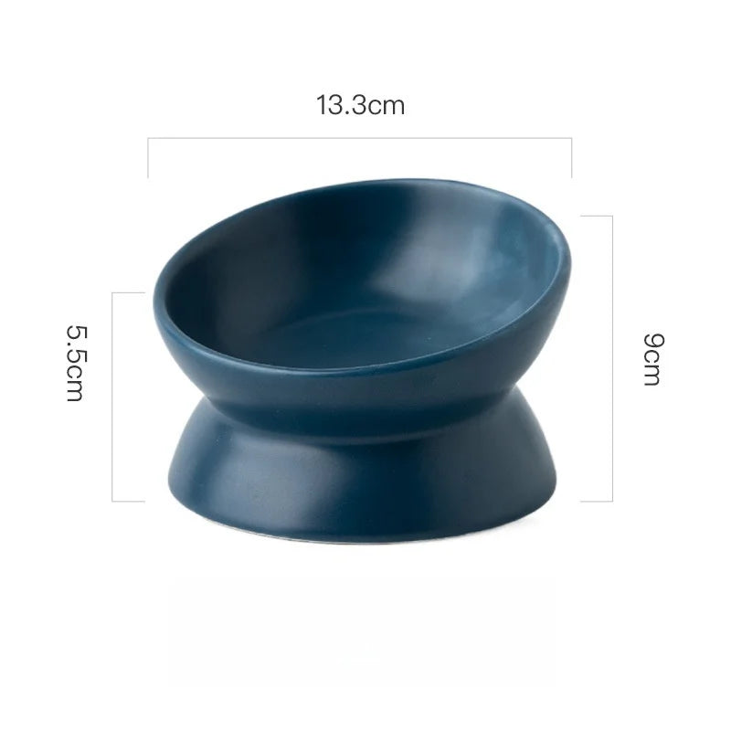Elevated 15° Tilted Raised Food Feeding Dish Bowl