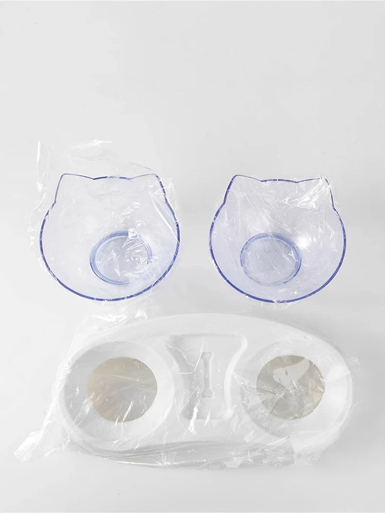 Non-Slip Double Pet Cat Bowl With Stand