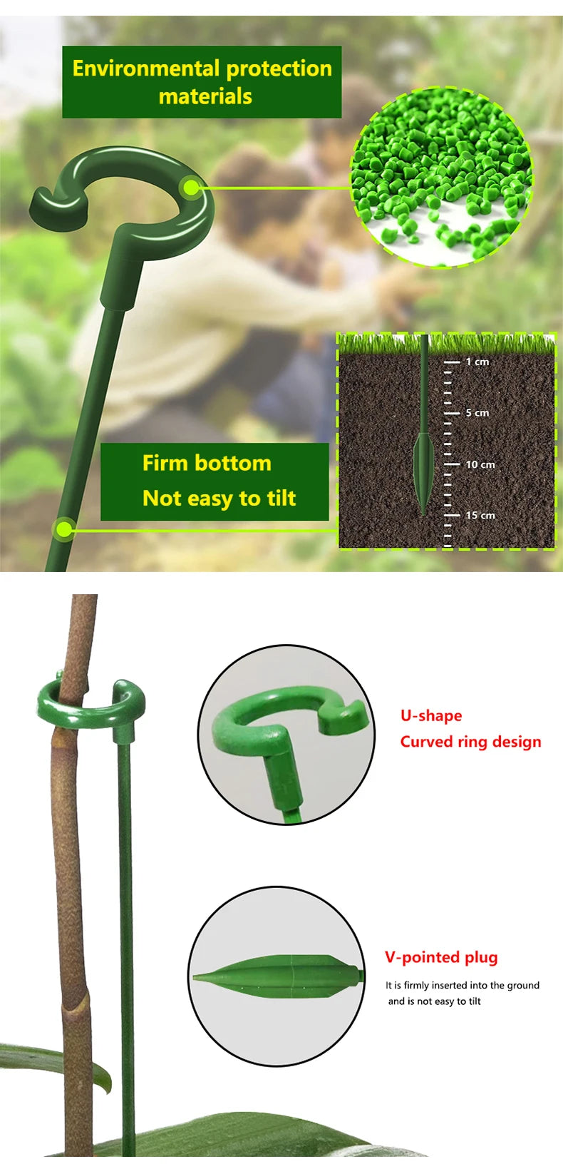 2/5/10pcs Plastic Plant Supports Flower Stand