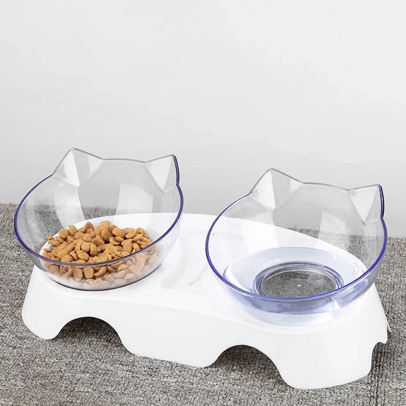 Non-Slip Double Pet Cat Bowl With Stand