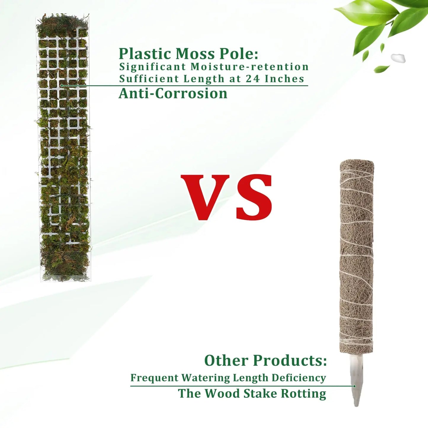 Moss Pole Plastic Plant Stand