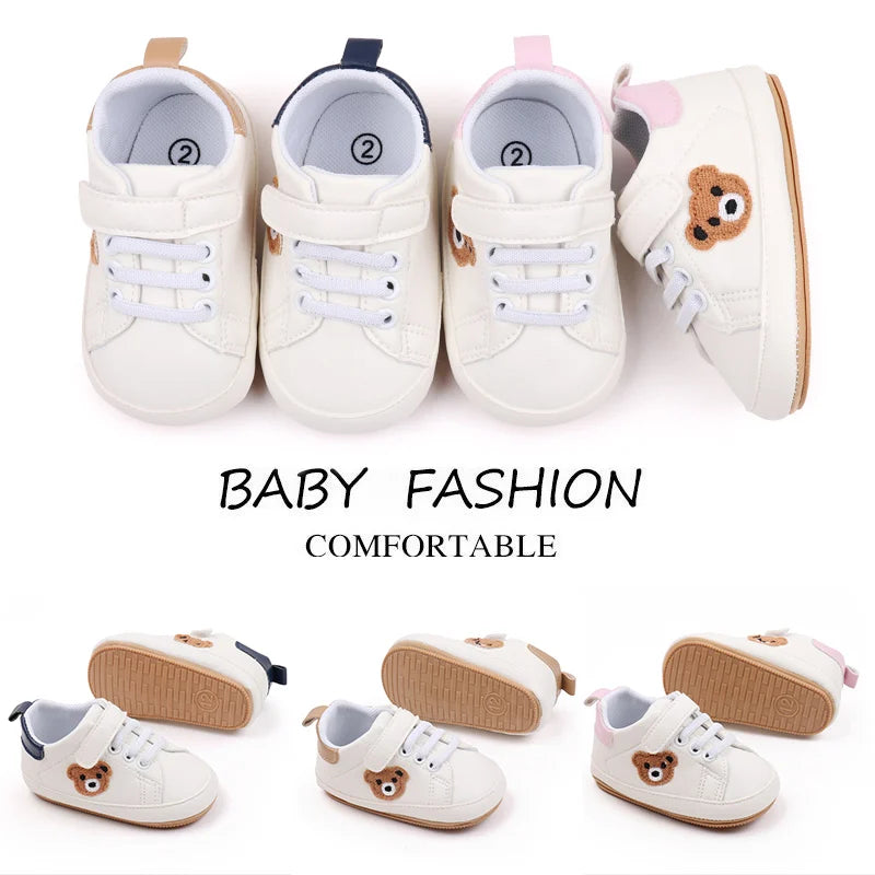 High Quality PU Cute Bear Baby Sneaker