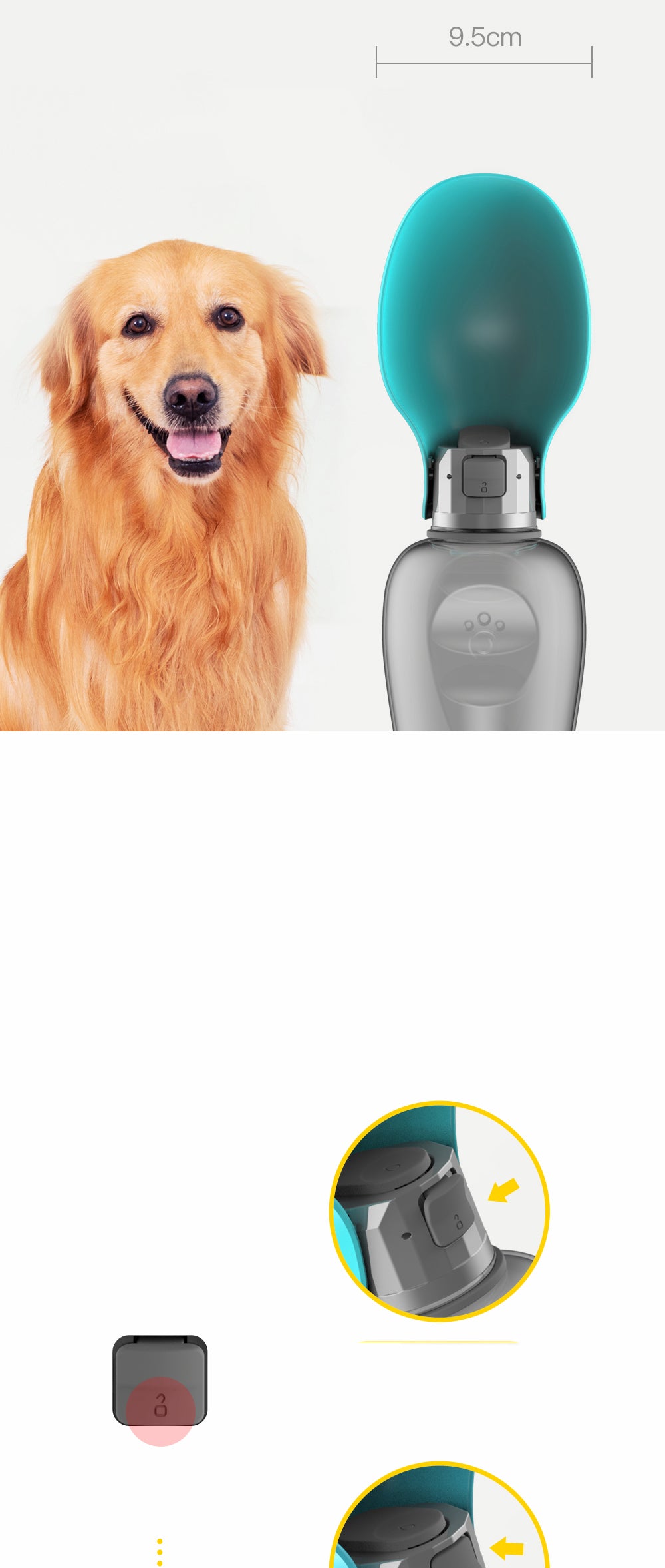 800ml Portable Pet Dog Water Bottle