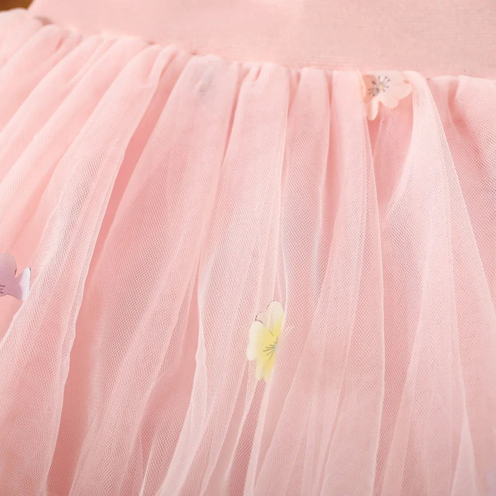 Baby Girl Flower Embroidered Bow Half Skirt