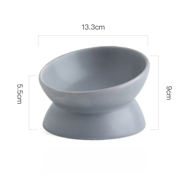 Elevated 15° Tilted Raised Food Feeding Dish Bowl