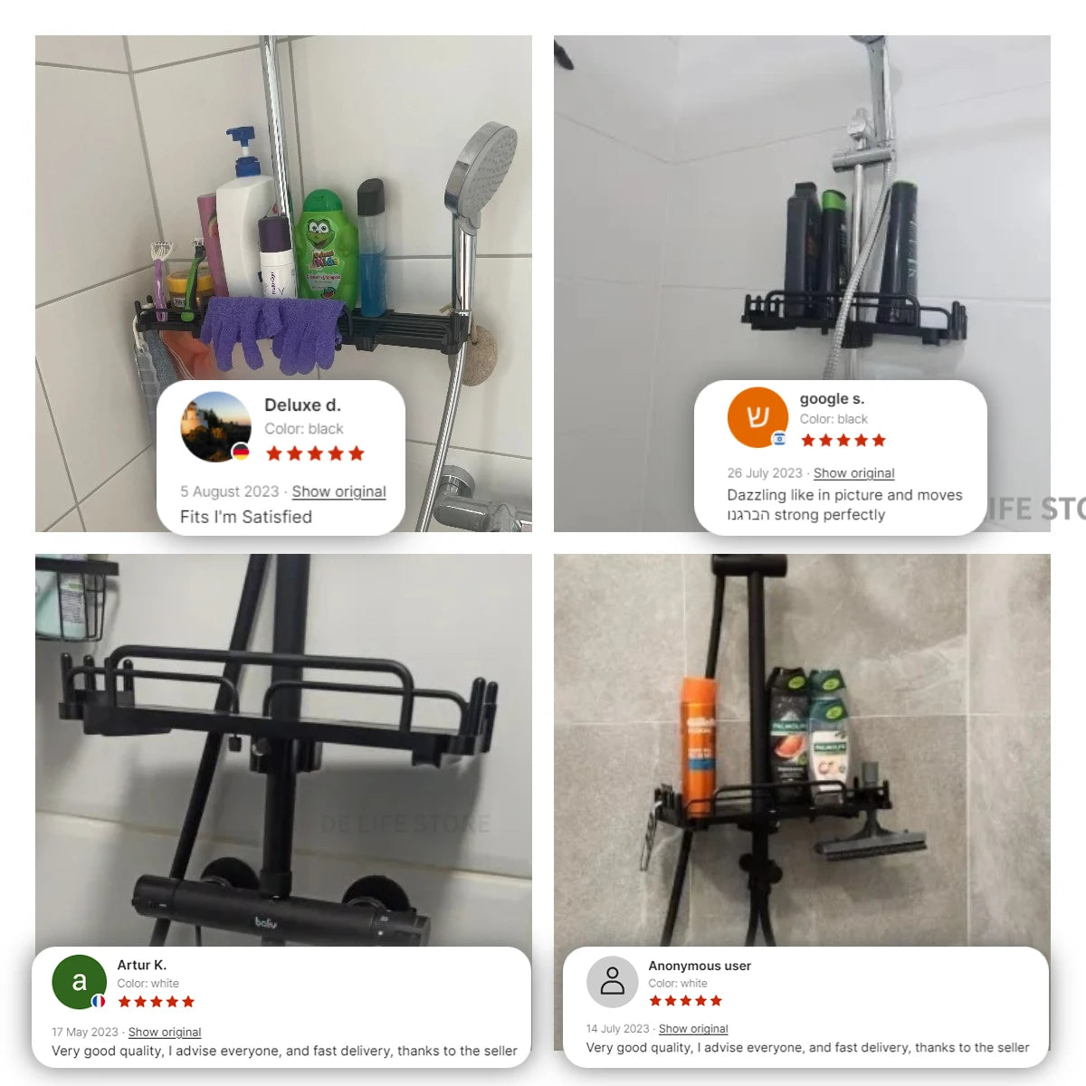 Extendable Shower Shelf Bathroom Shelf Without Drilling