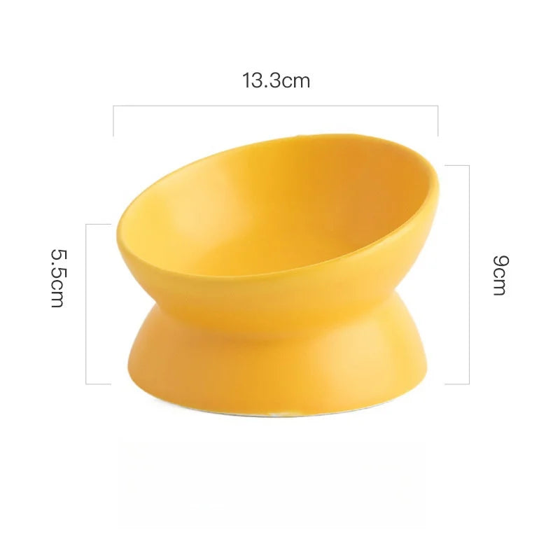 Elevated 15° Tilted Raised Food Feeding Dish Bowl
