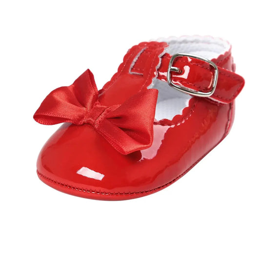 Classic Bowknot Rubber Sole Anti-slip Baby Girls Shoes