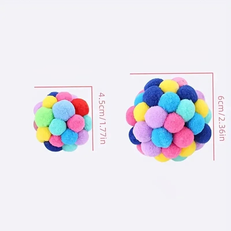 3Pcs Pet Cat Plush Ball Toy