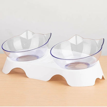 Non-Slip Double Pet Cat Bowl With Stand