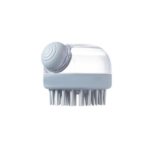 Pet Bath Brush Soft Silicone With Shampoo Dispenser Gentle Massage For Grooming And Cleaning Fur And Hair