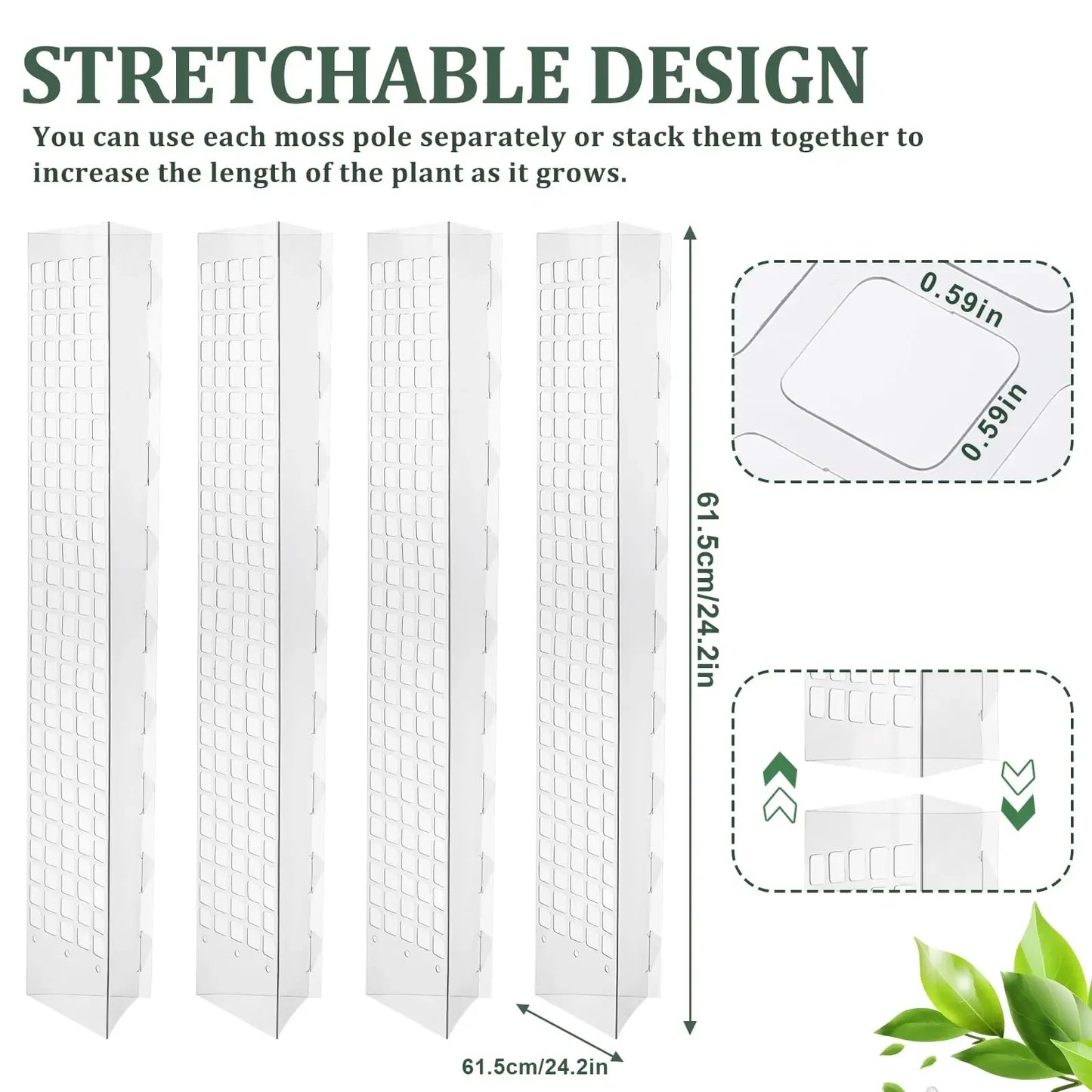 Moss Pole Plastic Plant Stand
