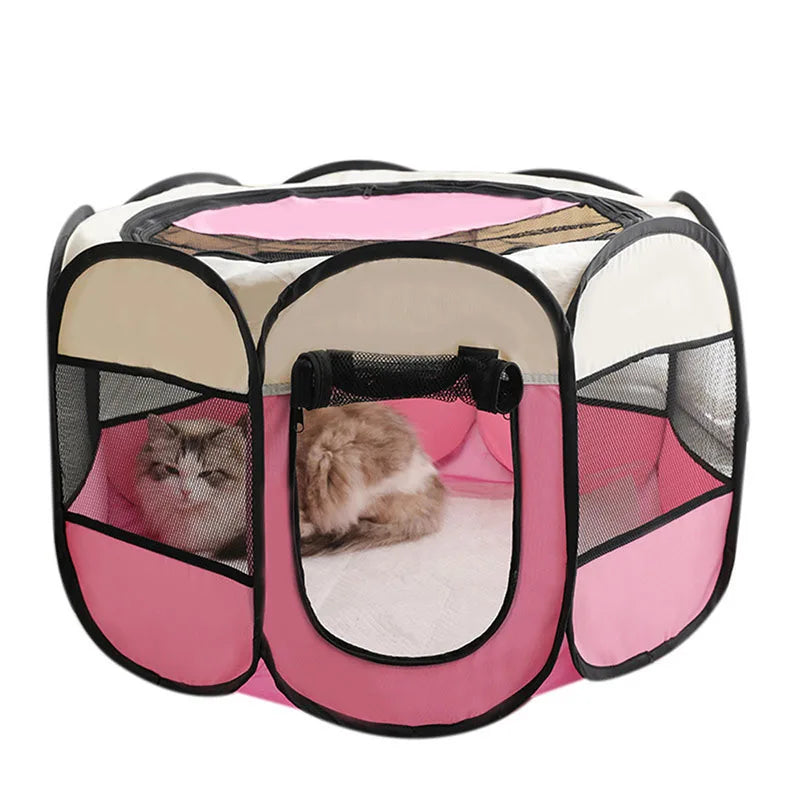 Cats and Dogs Delivery Room | Foldable Octagonal Pet Playpen Tent