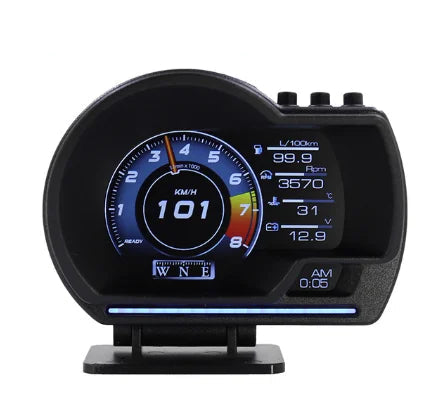 Car HUD Turbo Gauge Digital Odometer Security Alarm