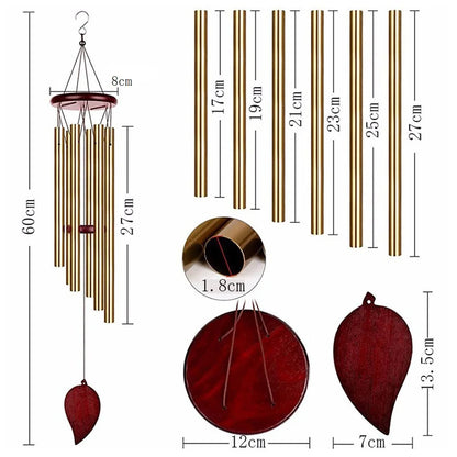 Good Luck Wind Chimes, 6 Tubes Bell Pendant For Home Decorations