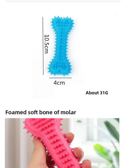 Pet Soft Rubber Bite-resistance Bone Shape Teeth Grinding Chewing Toy