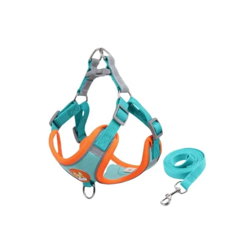Adjustable No Pull Pet Reflective Harness Leash Set