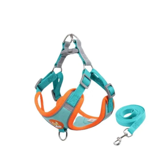 Adjustable No Pull Pet Reflective Harness Leash Set