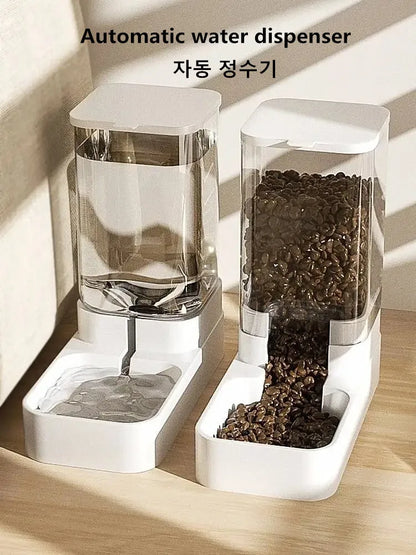 Pet Cat Dog Automatic Feeder Water Bowl High Capacity