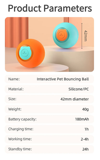 Smart Pet Cat Bouncing Automatic Rolling Ball Toy