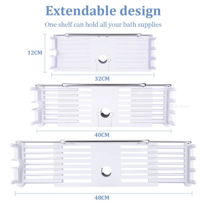 Extendable Shower Shelf Bathroom Shelf Without Drilling
