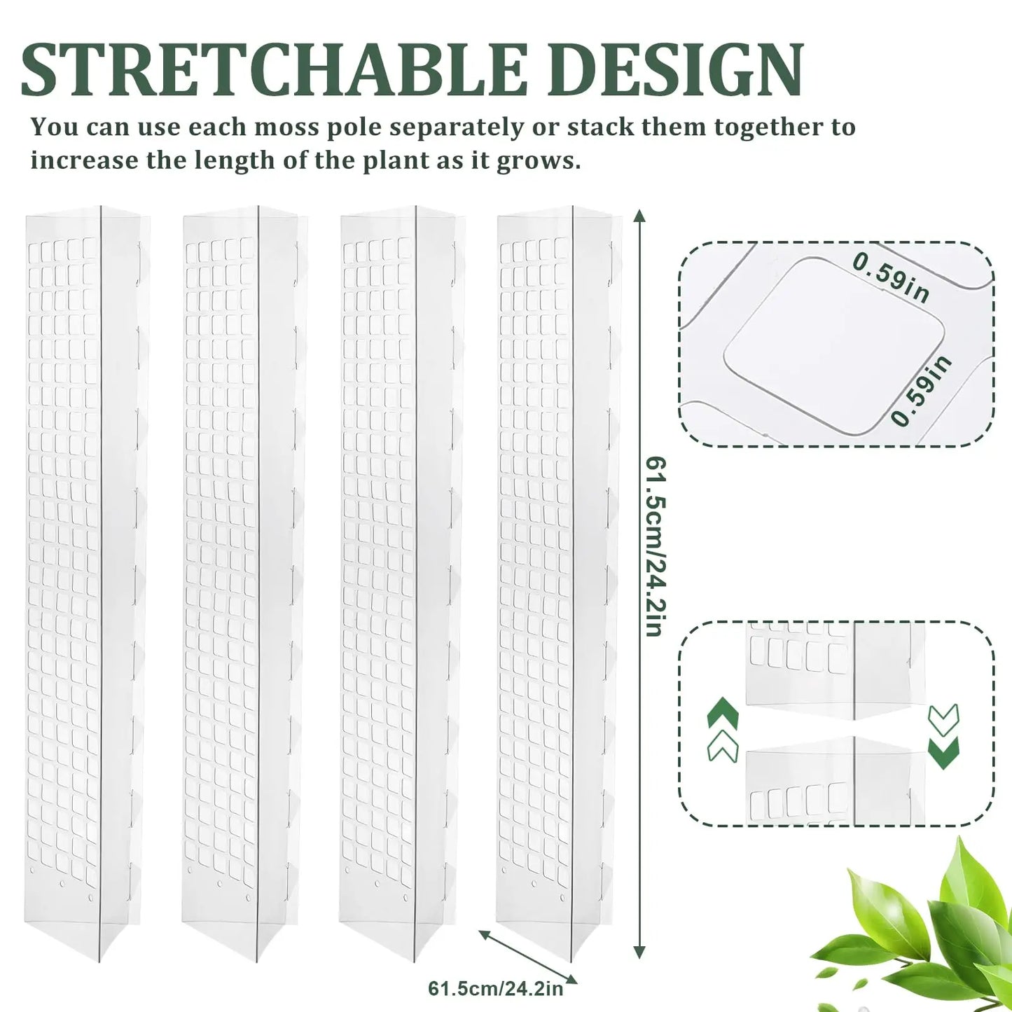 Moss Pole Plastic Plant Stand