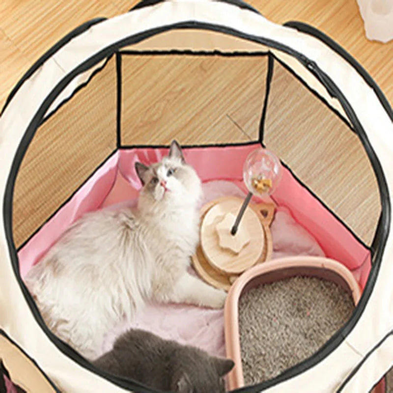 Cats and Dogs Delivery Room | Foldable Octagonal Pet Playpen Tent