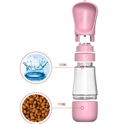 2 In 1 Portable Pet Dog Water Bottle