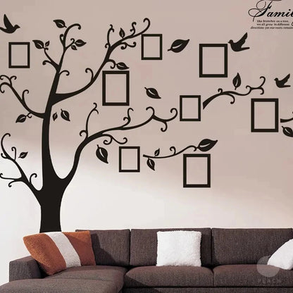 Big Size Wall Sticker,Family Tree Wall Decal With Photo Frames