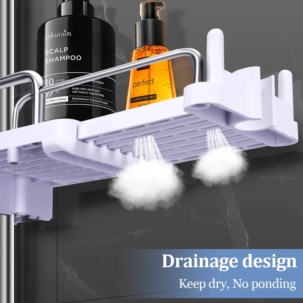 Extendable Shower Shelf Bathroom Shelf Without Drilling