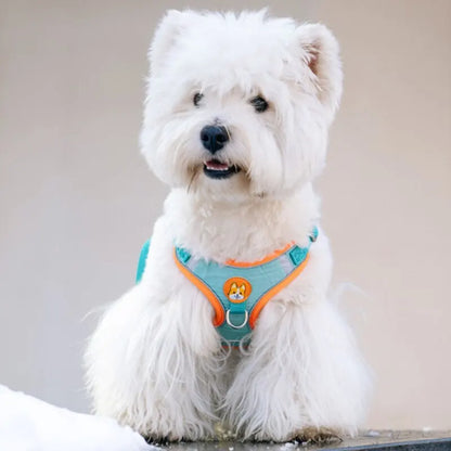 Adjustable No Pull Pet Reflective Harness Leash Set