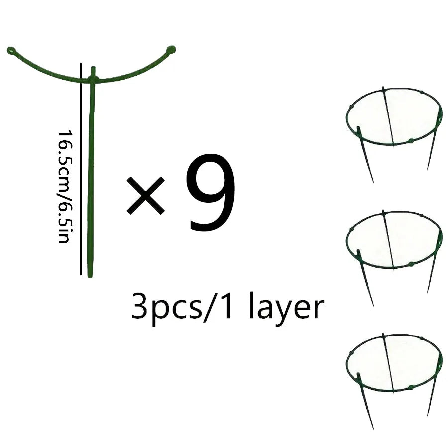 9 Pcs/set 3 Layers Plant Support Stakes