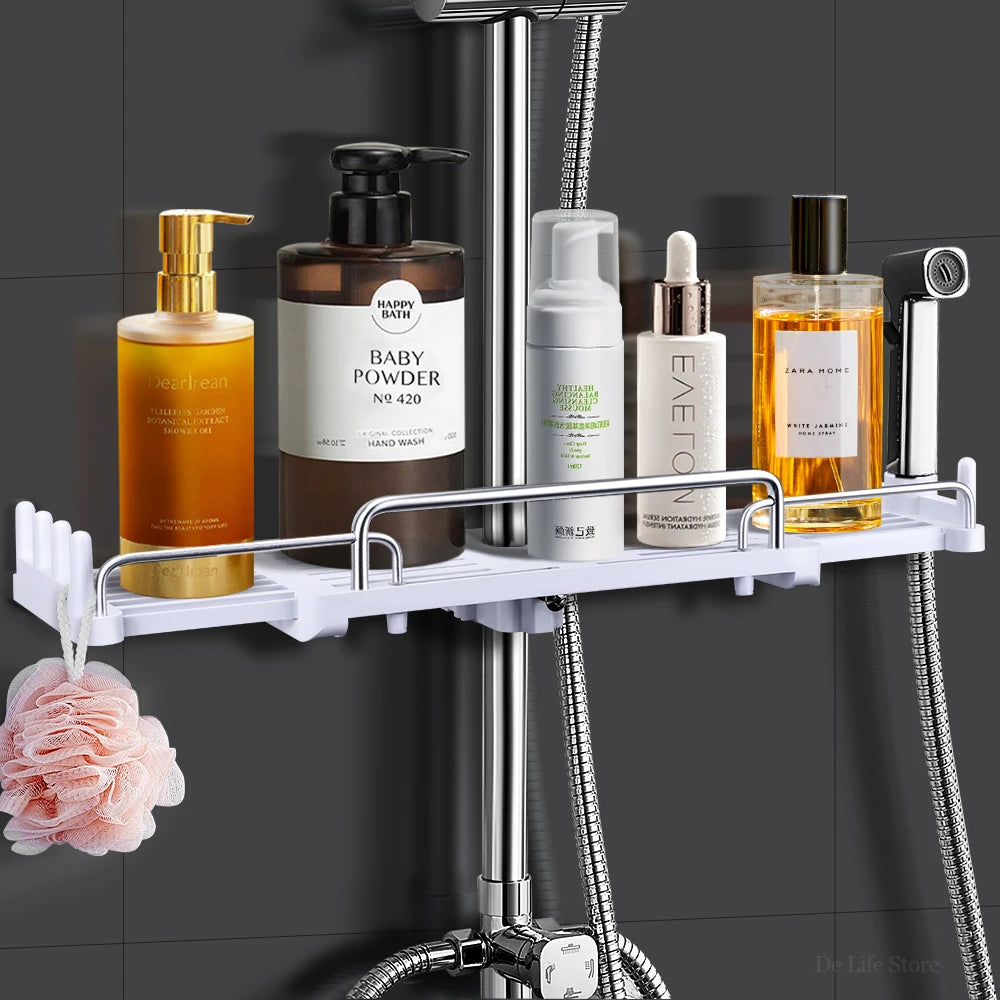Extendable Shower Shelf Bathroom Shelf Without Drilling