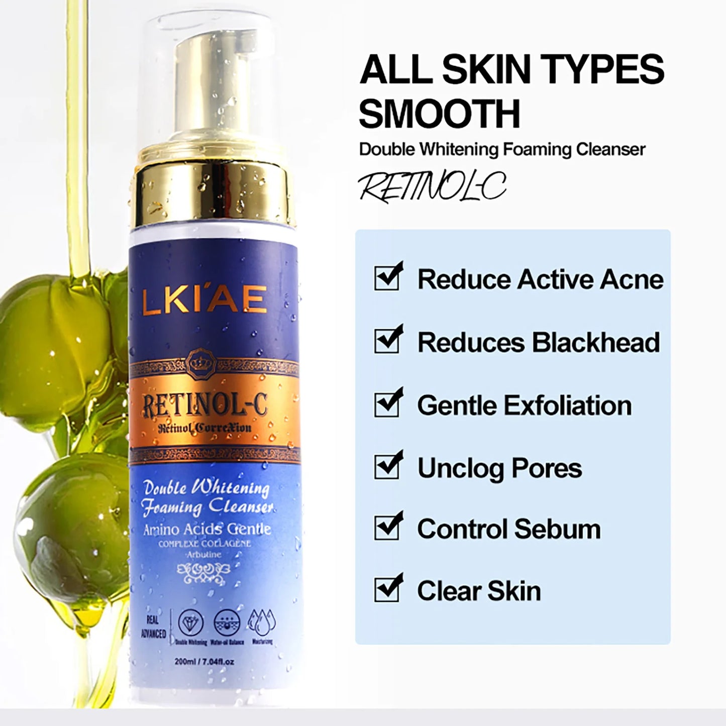 Double Retinol Whitening Foaming Facial Cleanser