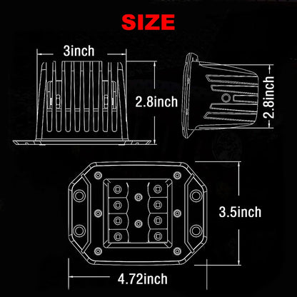 Flush Mount Work Off Road Spot Beam LED Pods Light