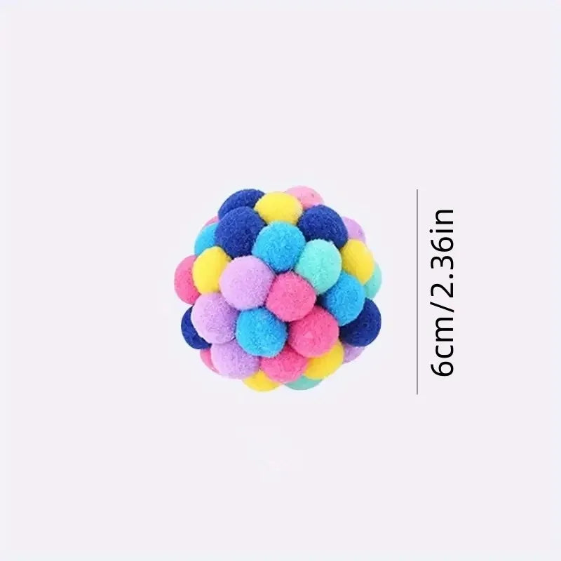 3Pcs Pet Cat Plush Ball Toy